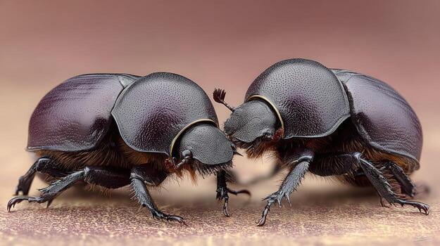 Dung beetles close up photo