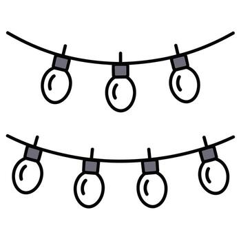 A string of lights with bulbs hanging from it vector
