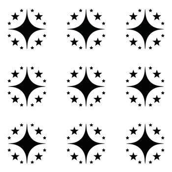 geométrico estrella modelo negro y blanco antecedentes con brillar y brillar vector