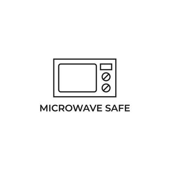 Microwave safe symbol indicating that an item is suitable for use in a microwave oven, ensuring consumer safety vector