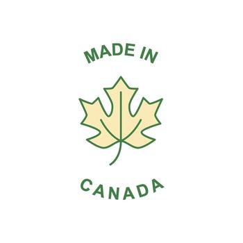 Made in Canada Emblem with Maple Leaf - Symbol of Canadian Origin and Quality vector