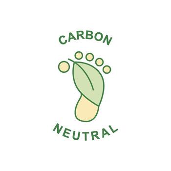 Carbon Neutral Footprint Symbol A Leaf Within a Footprint Indicating Environmental Responsibility and Sustainability vector