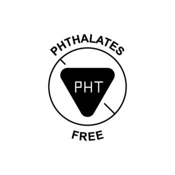 Circle and Triangle Graphic Emblem Symbolizing 'PHTHALATES FREE' Certification vector
