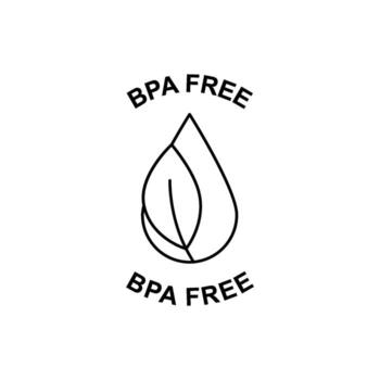 BPA Free Symbol, Water Drop and Leaf Icon, Indicating Safe and Healthy Product Choice for Consumers vector