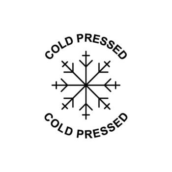 Cold Pressed Snowflake Icon - Illustrating a pure and refreshing process for beverages or natural products, symbolizing frost and winter freshness with clean lines vector