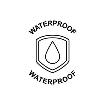 impermeable símbolo icono, aislado en blanco fondo, significando proteccion desde agua daño, durable y de confianza producto característica vector