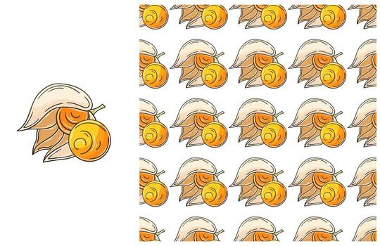 A pattern with a bunch of orange shells vector