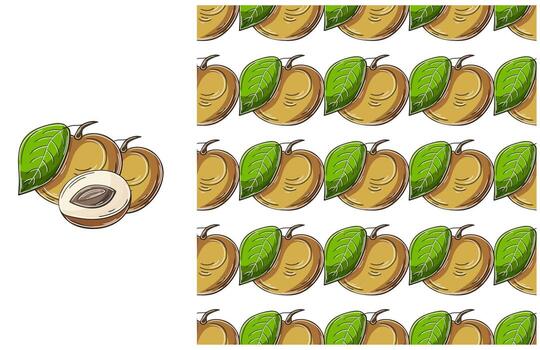 A pattern with a bunch of nuts and leaves vector