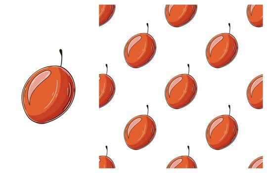 A pattern with red fruits on it vector