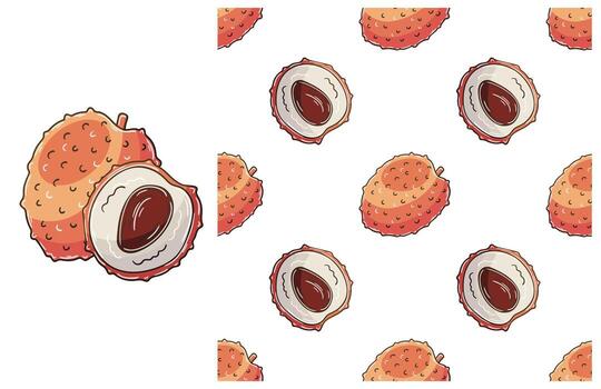 un modelo con un fresa y un rebanada de Fruta vector