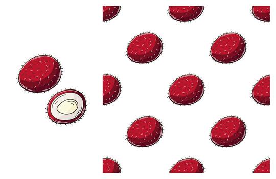 A pattern with red strawberries and a white background vector