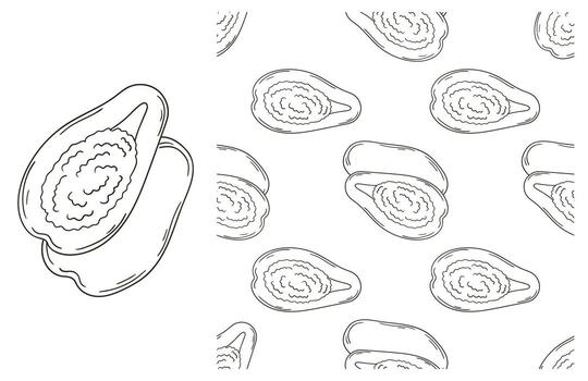 A pattern with a slice of bread and a slice of cheese vector