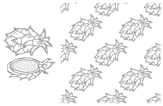 A pattern with fruit and leaves on it vector