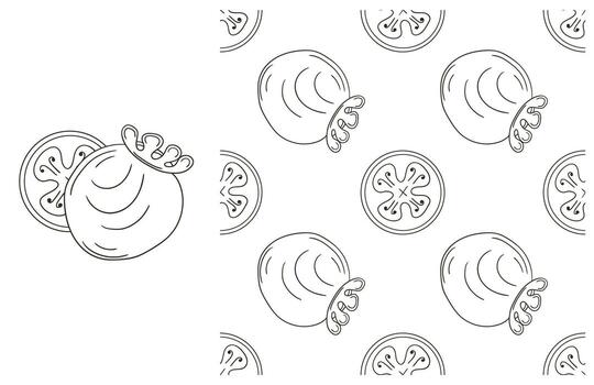 A pattern with a slice of lemon and a slice of lemon slice vector