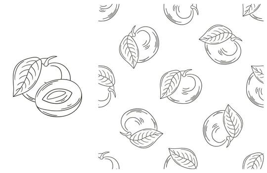 A set of fruit and leaves patterns vector