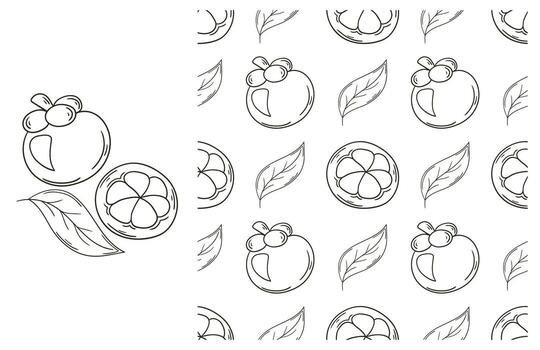 A fruit pattern and a leaf pattern vector