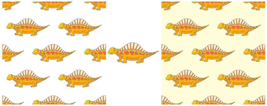 A pattern with a dinosaur on each side vector
