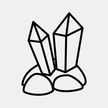 1-21.epsicon minerales oro minería elementos. icono en línea estilo. vector