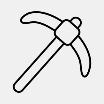 Icon pick axe. Gold mining elements. Icon in line style. vector