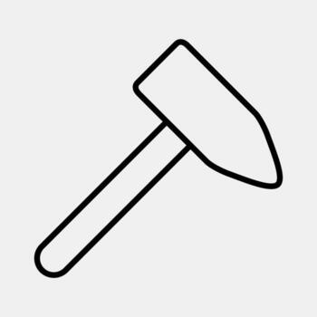 Icon chisel. Gold mining elements. Icon in line style. vector