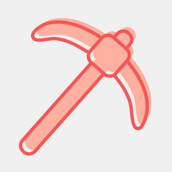 Icon pick axe. Gold mining elements. Icon in two tone style. vector