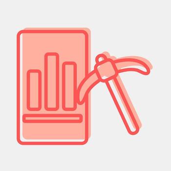 icono datos minería. oro minería elementos. icono en dos tono estilo. vector