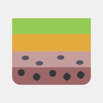 Icon soil layer. Gold mining elements. Icon in flat style. vector
