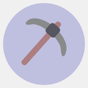 Icon pick axe. Gold mining elements. Icon in color mate style. vector