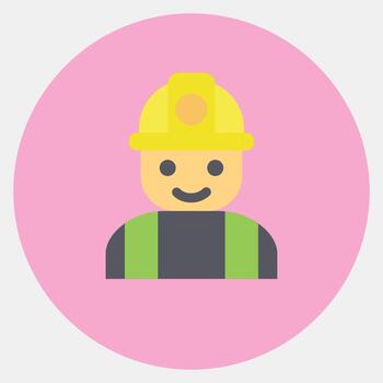 Icon miner. Gold mining elements. Icon in color mate style. vector