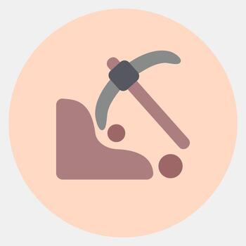 Icon surface mine. Gold mining elements. Icon in color mate style. vector