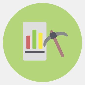 icono datos minería. oro minería elementos. icono en color compañero estilo. vector