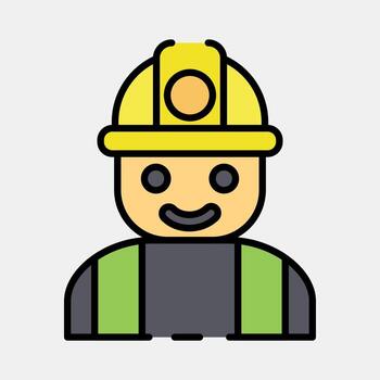 Icon miner. Gold mining elements. Icon in filled line style. vector