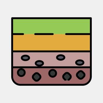 Icon soil layer. Gold mining elements. Icon in filled line style. vector