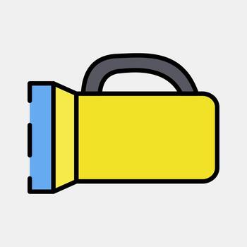 Icon flash light. Gold mining elements. Icon in filled line style. vector