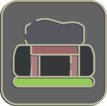 Icon tunnel. Gold mining elements. Icon in embossed style. vector