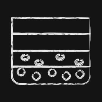 Icon soil layer. Gold mining elements. Icon in chalk style. vector