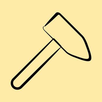 Icon chisel. Gold mining elements. Icon in hand drawn style. vector