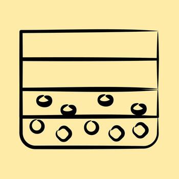 Icon soil layer. Gold mining elements. Icon in hand drawn style. vector
