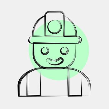 Icon miner. Gold mining elements. Icon in color spot style. vector