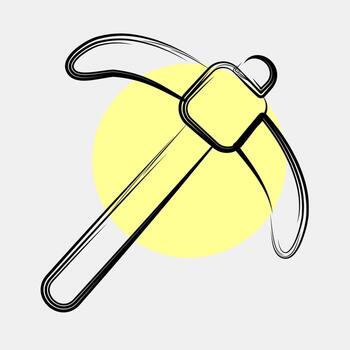 Icon pick axe. Gold mining elements. Icon in color spot style. vector