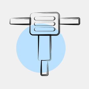 Icon breaker machine. Gold mining elements. Icon in color spot style. vector