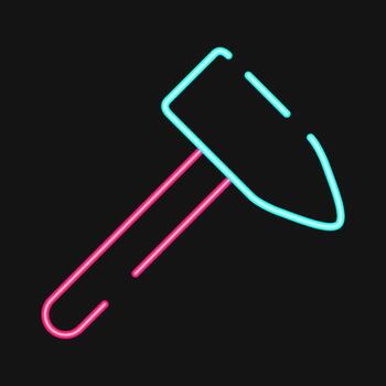 Icon chisel. Gold mining elements. Icon in neon style. vector