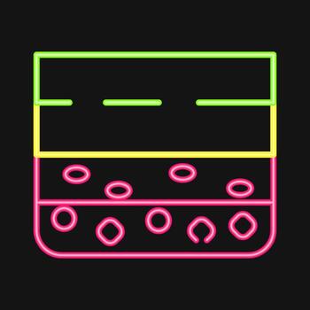 Icon soil layer. Gold mining elements. Icon in neon style. vector