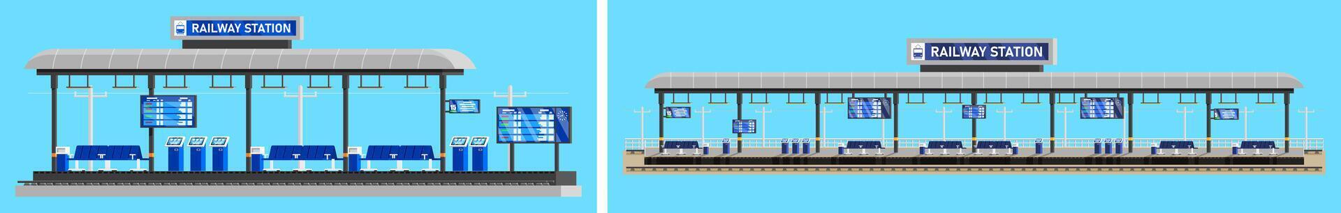 Modern railway station illustration vector