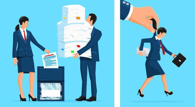 Office paperwork management illustration vector