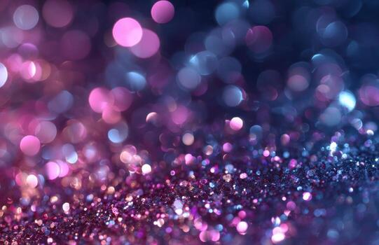 Glittering bokeh lights creating a festive magic background photo