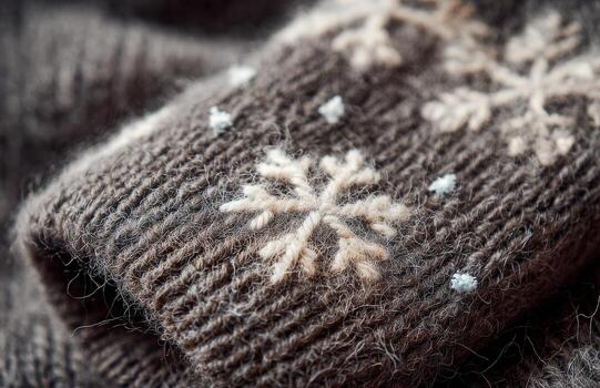 de punto lana suéter manga con bordado copo de nieve modelo foto