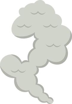 Smoke Cloud Cartoon Illustration on White Background vector