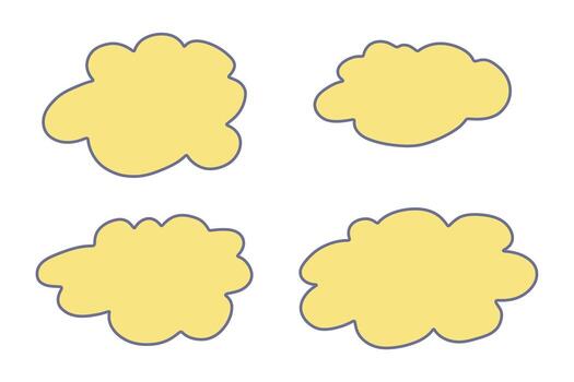text new cloud Set of hand drawn speech bubble Blank empty message box Textbox frame for banners, price tags, stickers, design vector