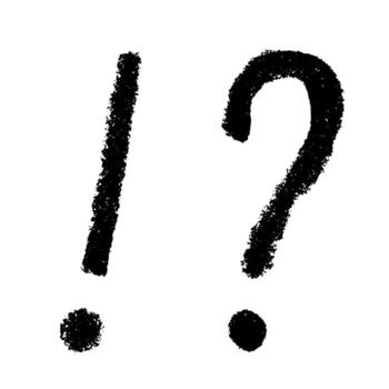 icon Hand drawn exclamation mark and question mark clipart Single element for design vector